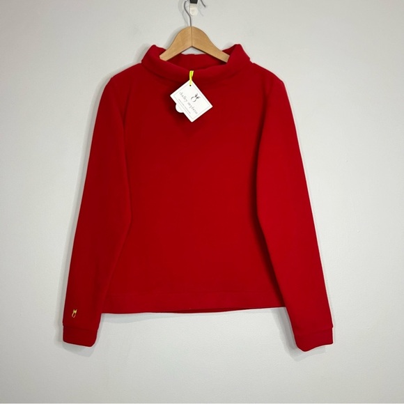 NWT Tuckernuck Dudley Stephen’s red pullover funnel sweater size medium - Picture 1 of 5